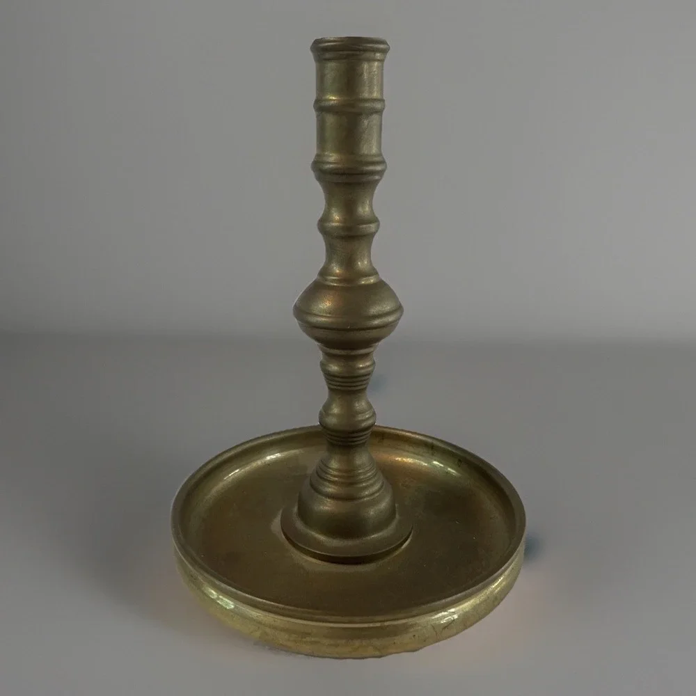 Maitland-Smith Brass Candlesticks Set of 2 Vintage Spindle Taper Holders 8.5
